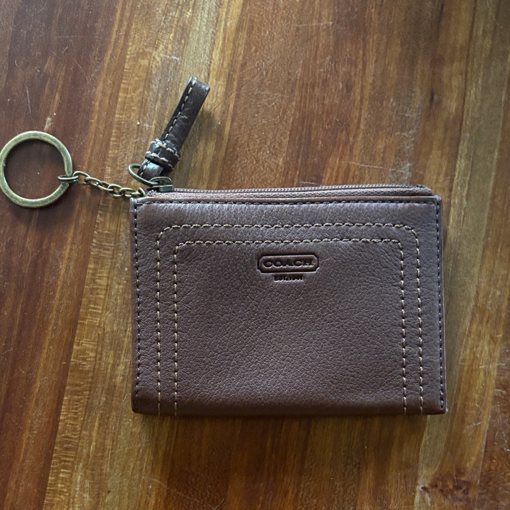 Coach Tan Leather Keychain Pouch